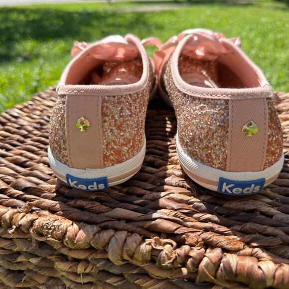 Keds x Kate Spade Rose Gold Sparkly Sneakers Size 7 - Picture 5 of 8